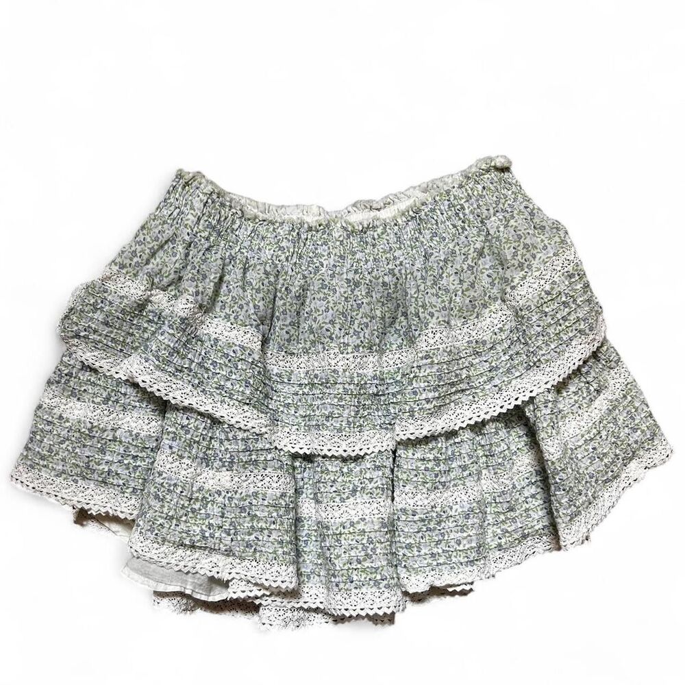 Aerie Ruffle Floral Mini Skirt